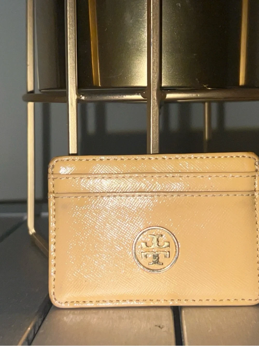 Tory Burch Robinson Tan Leather Card Case